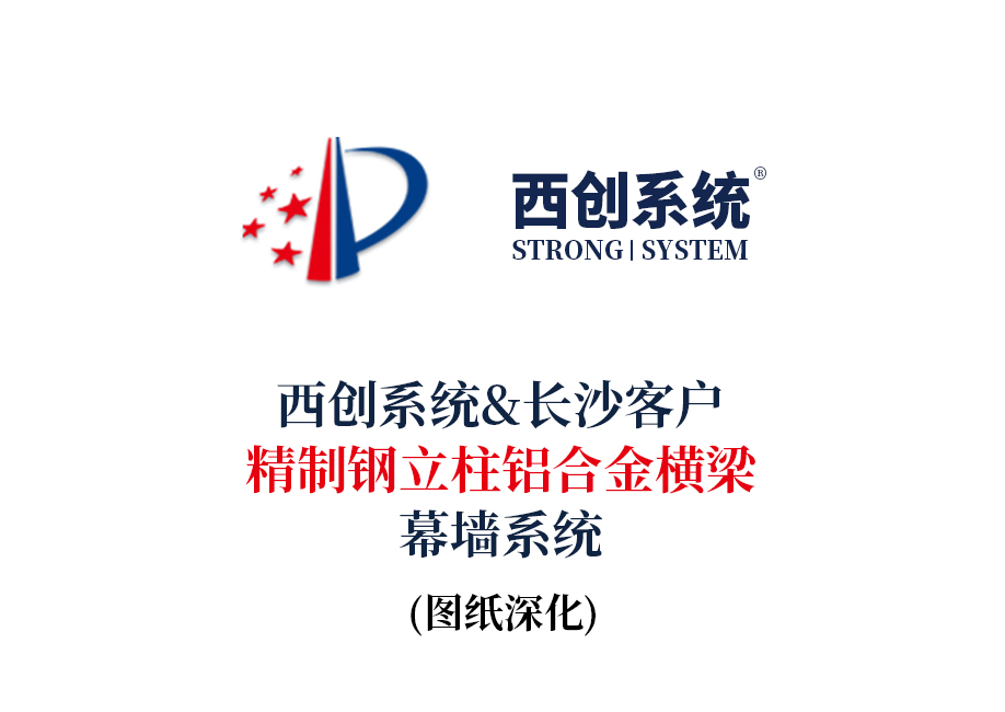 西创系统长沙客户精制钢立柱铝合金横梁幕墙系统图纸深化