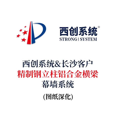 西创系统长沙客户精制钢立柱铝合金横梁幕墙系统（节点设计）